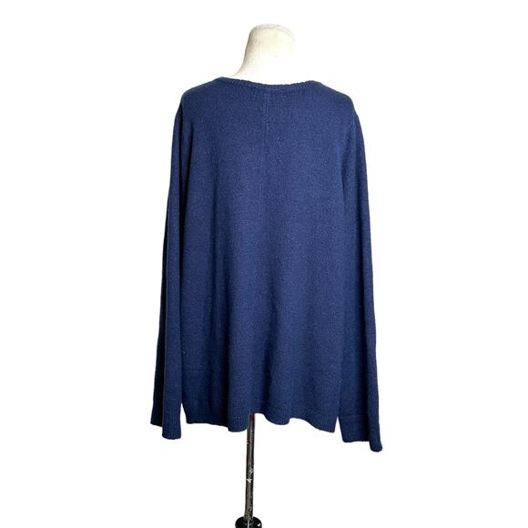 Ellos blue button detail long sleeves tunic sweater size Large - Picture 8 of 9